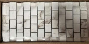 Statuario Eva Mosaic Brick Bone