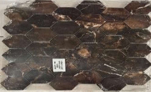 Copper Slab Black Mosaic Hexagone